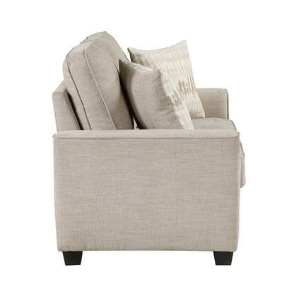 Zander Chenille 2pc Set: Sofa, Love in Taupe