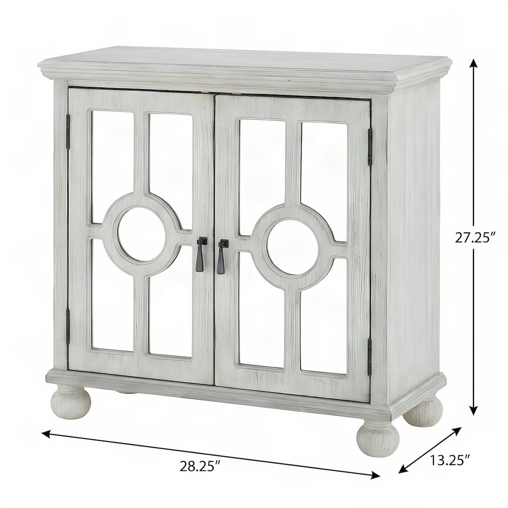 Poppy Asian Hardwood Accent Chest, Small Storage Cabinet, Antique White