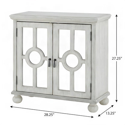 Poppy Asian Hardwood Accent Chest, Small Storage Cabinet, Antique White