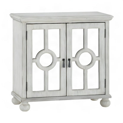 Poppy Asian Hardwood Accent Chest, Small Storage Cabinet, Antique White