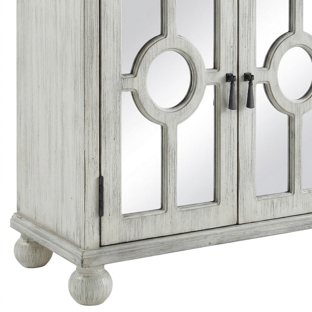 Poppy Asian Hardwood Accent Chest, Small Storage Cabinet, Antique White