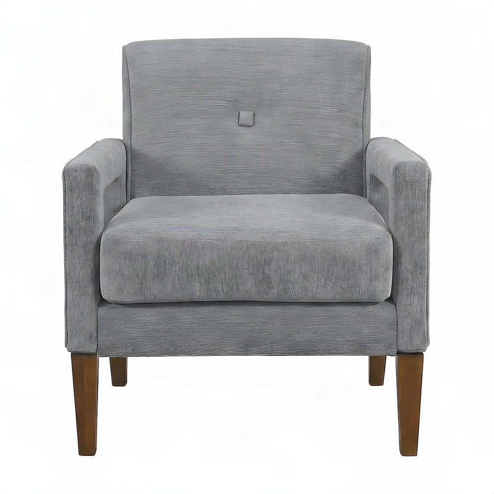 Chenille Upholstered Accent Armchair, Gray