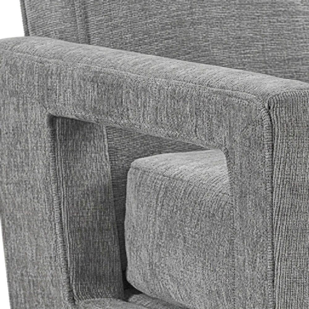 Chenille Upholstered Accent Armchair, Gray