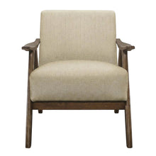 Damala Textured Fabric Upholstered Accent Chair with Arms, Light Brown
