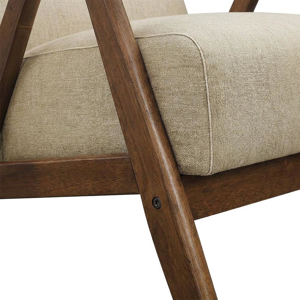 Damala Textured Fabric Upholstered Accent Chair with Arms, Light Brown