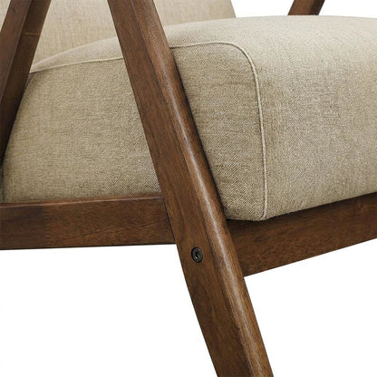 Damala Textured Fabric Upholstered Accent Chair with Arms, Light Brown