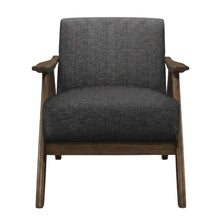 Damala Textured Fabric Accent Chair, Comfy Armchair for Living Room, Dark Gray