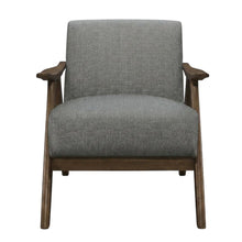 Damala Textured Fabric Accent Chair, Comfy Reading Chair for Living Room, Gray