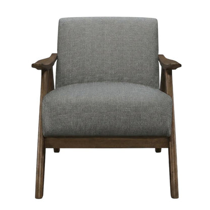 Damala Textured Fabric Accent Chair, Comfy Reading Chair for Living Room, Gray