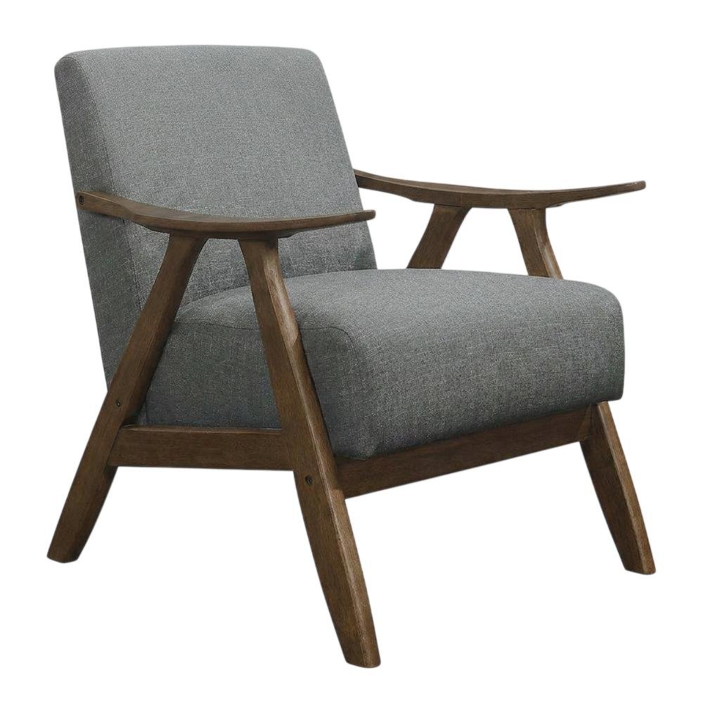 Damala Textured Fabric Accent Chair, Comfy Reading Chair for Living Room, Gray