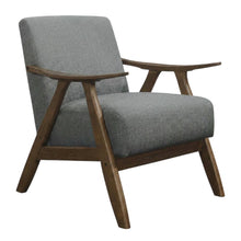 Damala Textured Fabric Accent Chair, Comfy Reading Chair for Living Room, Gray