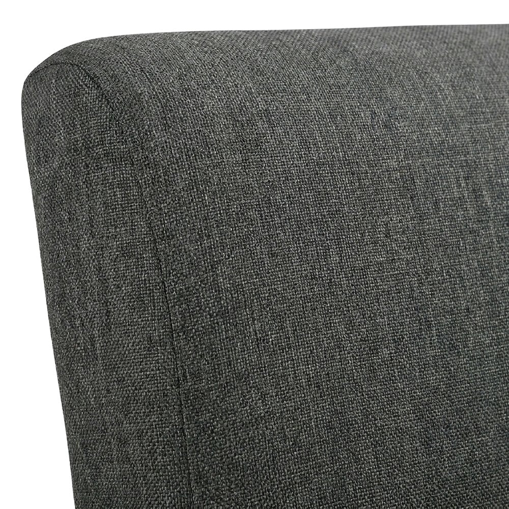 Textured Fabric Accent Chair with Upholstered Seat for Living Room, Dark gray