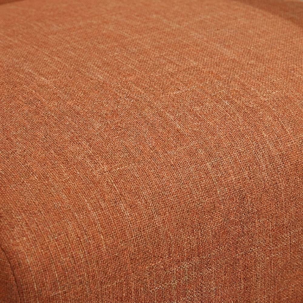 Damala Textured Fabric Upholstered Accent Chair, Mid-Century Modern, Orange
