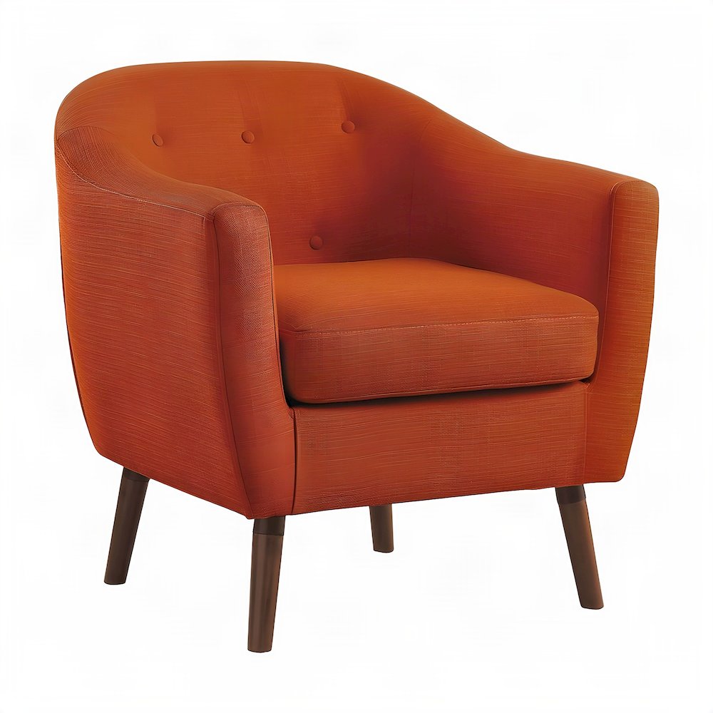 Textured Fabric Accent Chair with Cushioned Seat for Living Room, Orange