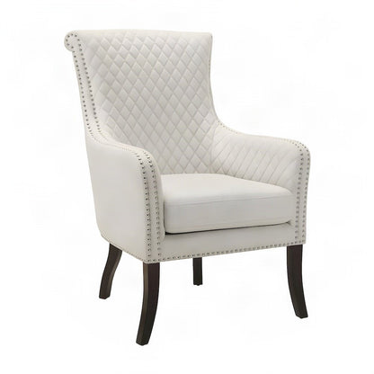 Avalon Textured Fabric Accent Chair with Upholstered Seat and Back, Beige