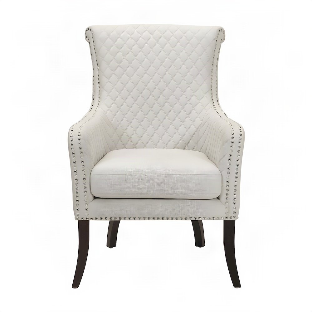 Avalon Textured Fabric Accent Chair with Upholstered Seat and Back, Beige