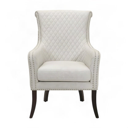 Avalon Textured Fabric Accent Chair with Upholstered Seat and Back, Beige