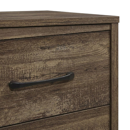 Asian Hardwood Nightstand with Drawer, Bedside Table Night Stand, Rustic Brown