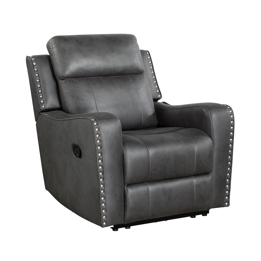 Kellen Microfiber 3pc Set: Sofa, Love, Chair in Smoky Gray
