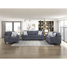 Bennett Chenille 3pc Set: Sofa, Love, Chair in Blue