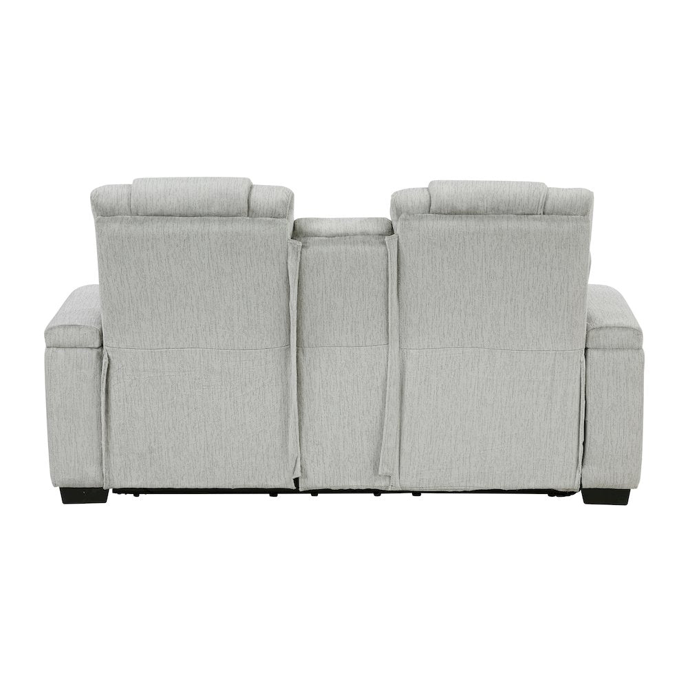Ronan Microfiber 2pc Set: Sofa, Love in Light Gray