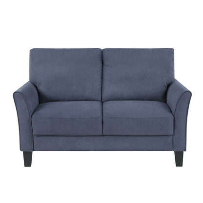 Aliana Textured 3pc Set: Sofa, Loveseat, Chair in Blue