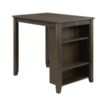 Wood Veneer Counter Height Dining Table Set with Bar Stools, Brown, Set of 3