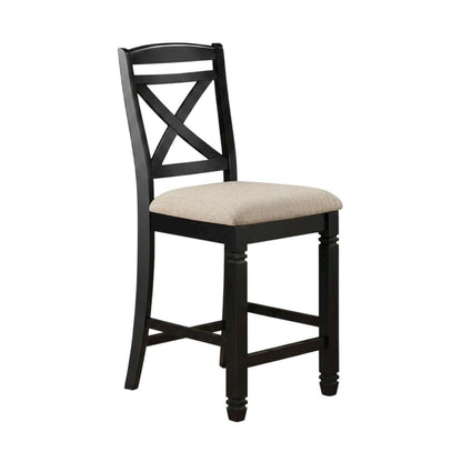 Baywater Wood Counter Height Dining Chairs with Back, Beige, Set of 2