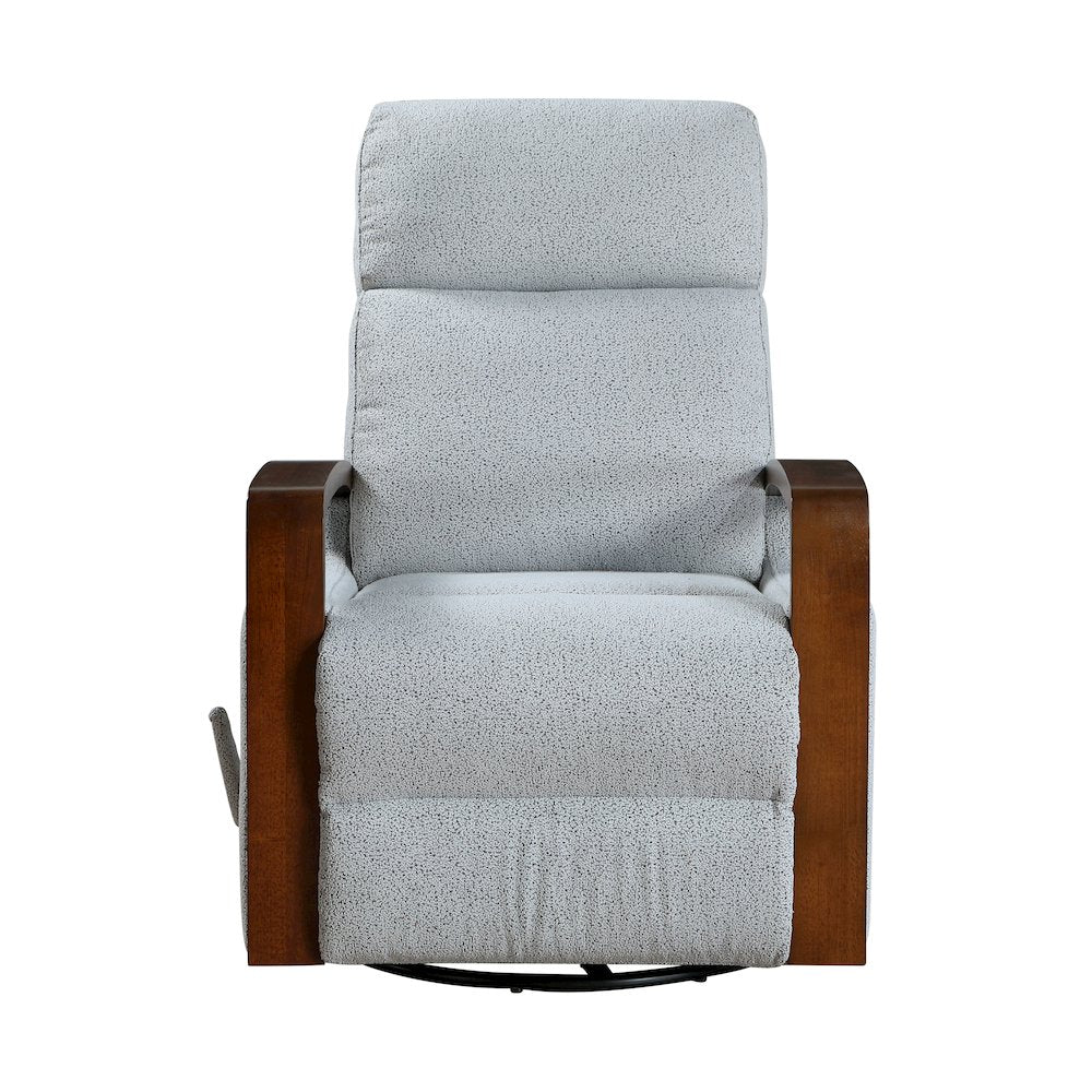 Margerie Boucle Swivel Glider Reclining Chair in Gray