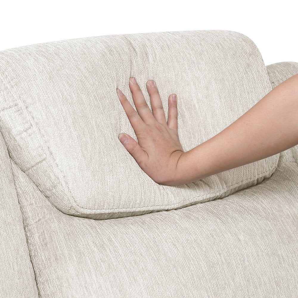 Harriette Chenille Reclining Chair in Beige