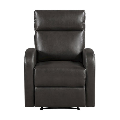 Allen Faux Leather Reclining Chair in Espresso