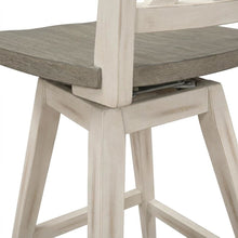 Wood Swivel Counter Stools with Back, Gray and Black, Set of 2