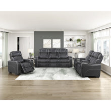 Apex Leather 3pc Set: Sofa, Love, Chair in Black