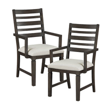 Victoria Asian Hardwood Dining Arm Chair, Set of 2 in Dark Espresso