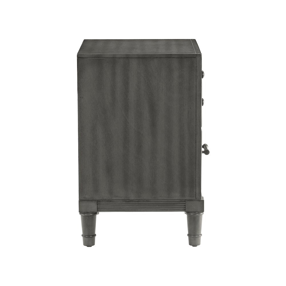 Wittenberry Asian Hardwood Nightstand in Gray