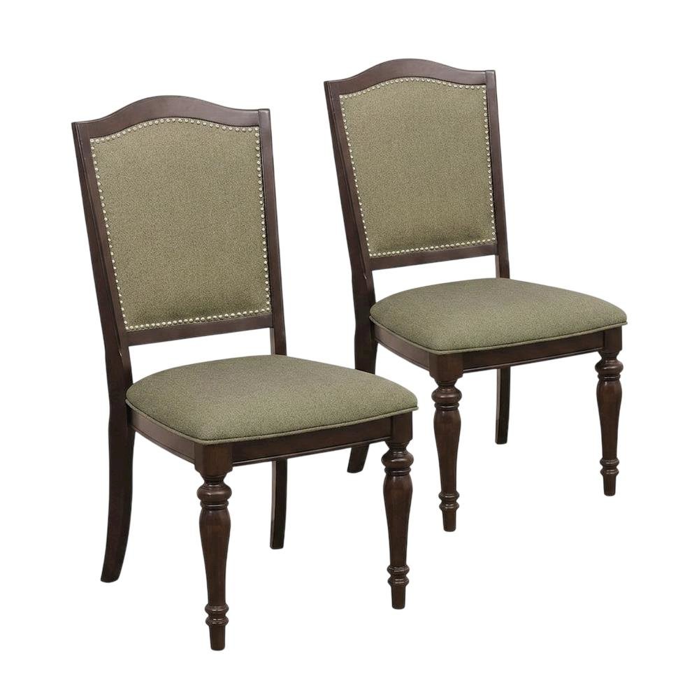 Marston Asian Hardwood High-Back Wood Dining Side Chairs, Dark Cherry, Set of 2