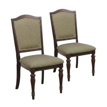 Marston Asian Hardwood High-Back Wood Dining Side Chairs, Dark Cherry, Set of 2