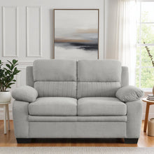 Gray Small Love Seat Couch with Textured Fabric for Living Room