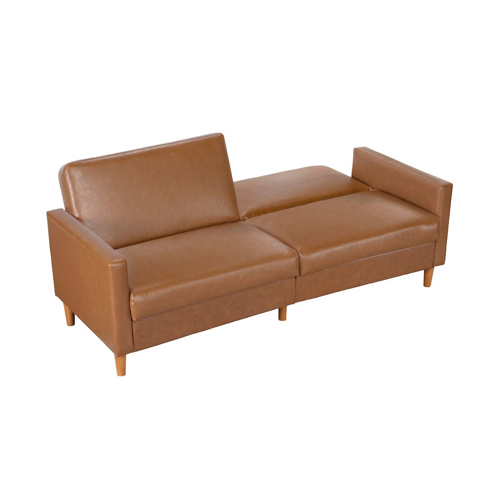 Carlton Faux Leather Elegant Lounger in Camel