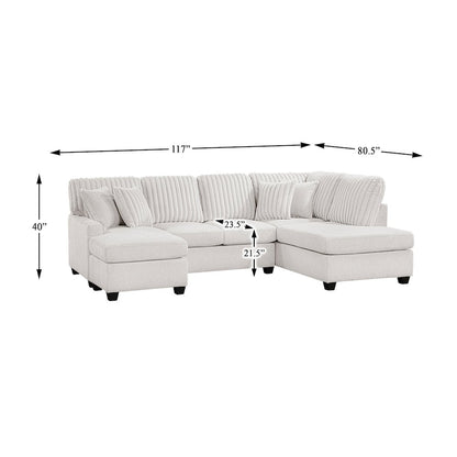 Lawson Cheniille, Corduroy 2-Piece Sectional with Left Chaise in Taupe