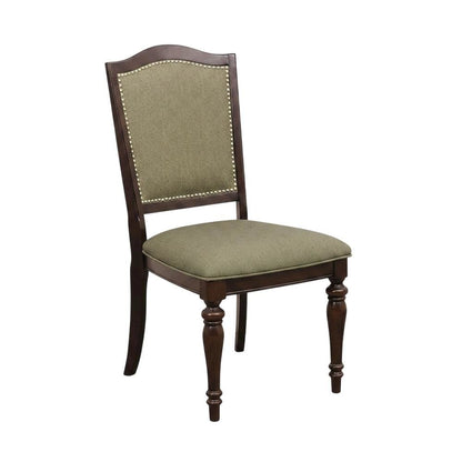 Marston Asian Hardwood High-Back Wood Dining Side Chairs, Dark Cherry, Set of 2