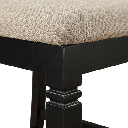 Baywater Wood Counter Height Dining Chairs with Back, Beige, Set of 2