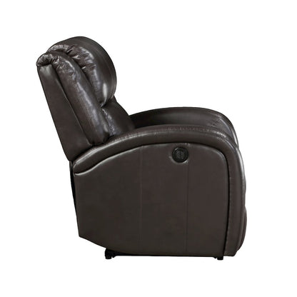 Lexicon Foxcroft Faux Leather Power Reclining Chair in Brown