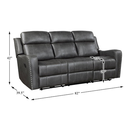 Kellen Microfiber 3pc Set: Sofa, Love, Chair in Smoky Gray