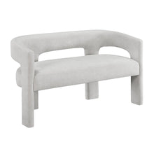 Marais Boucle Dining Bench in Light Gray