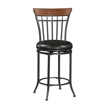 Ira Faux Leather Swivel Counter Height Chair in Brown