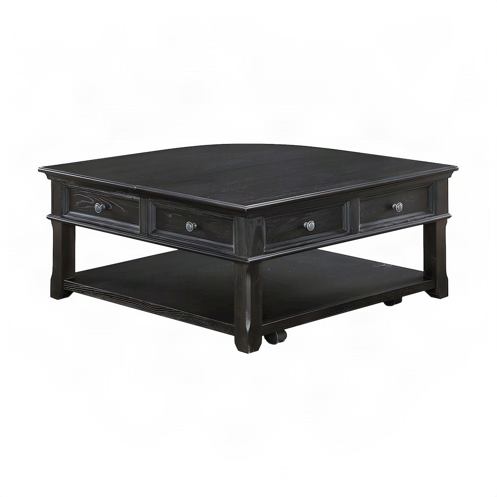 Muriel Pine Lift Top Coffee and Cocktail Table for Living Room, Charcoal