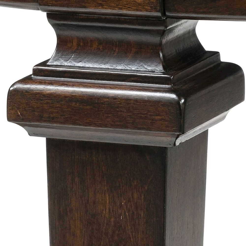 Tobias Poplar Wood Round End Table with Pedestal Base, Espresso
