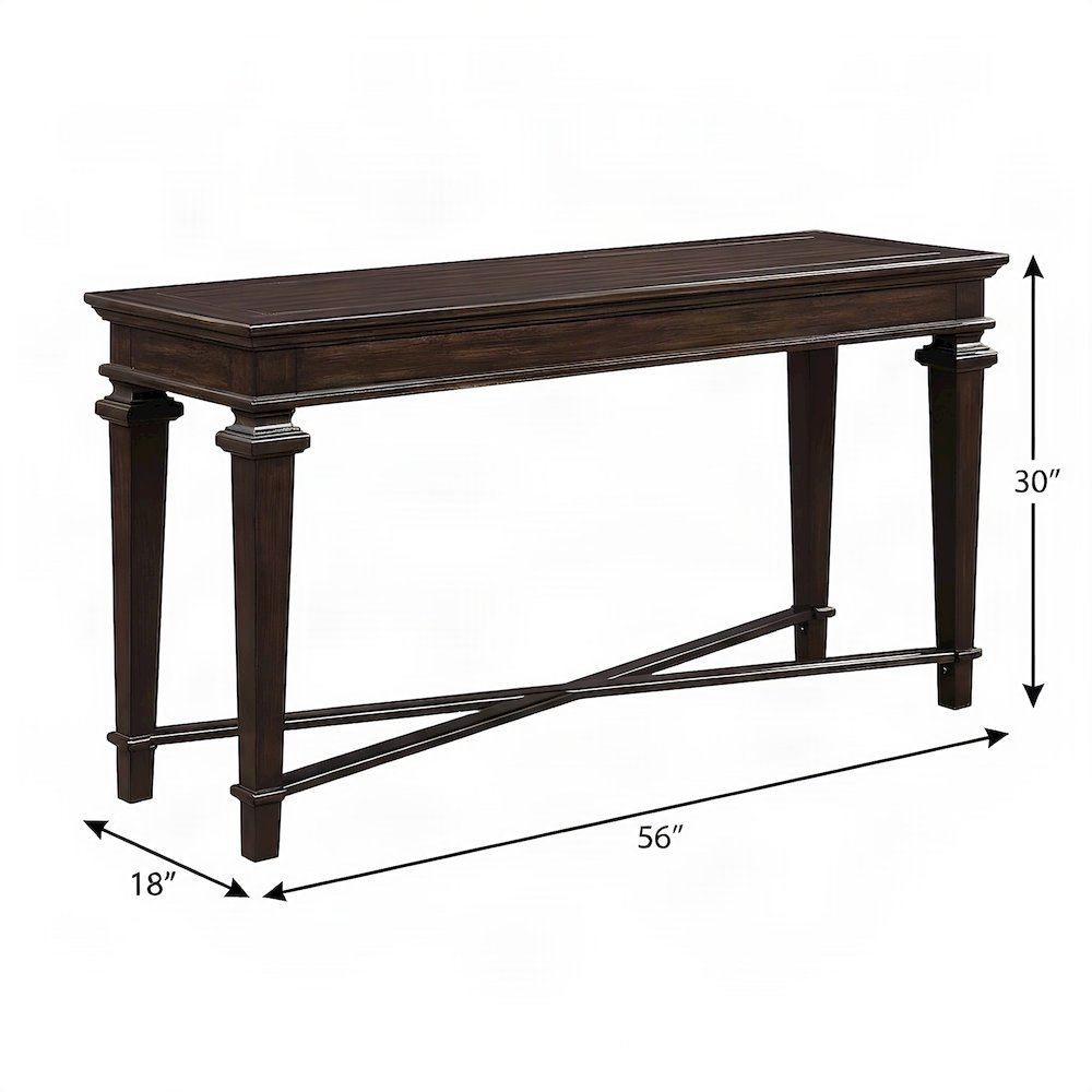 Poplar Sofa Table with Open Shelf, Narrow Console for Entryway, Espresso