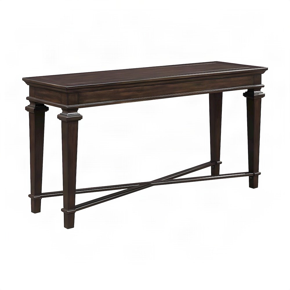Poplar Sofa Table with Open Shelf, Narrow Console for Entryway, Espresso